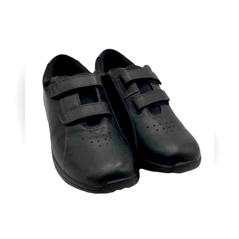 DREW Womens Lotus Black Leather Round Toe Sneakers Shoes Size 10.5